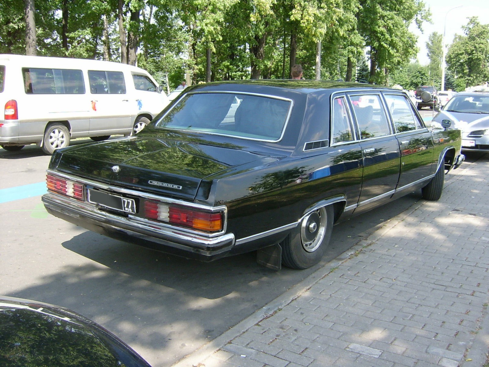black limousine parked on street