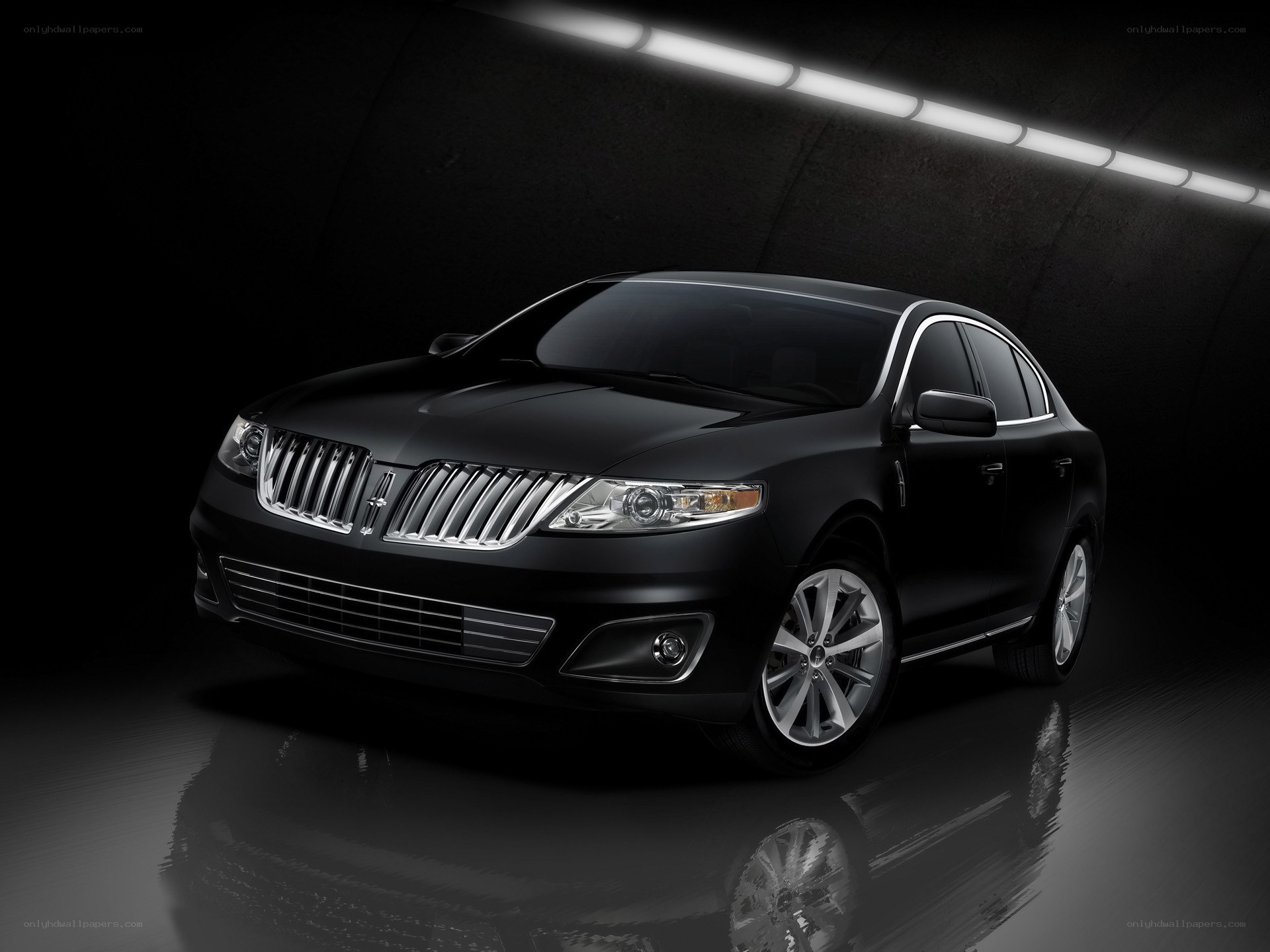Black Lincoln sedan in studio