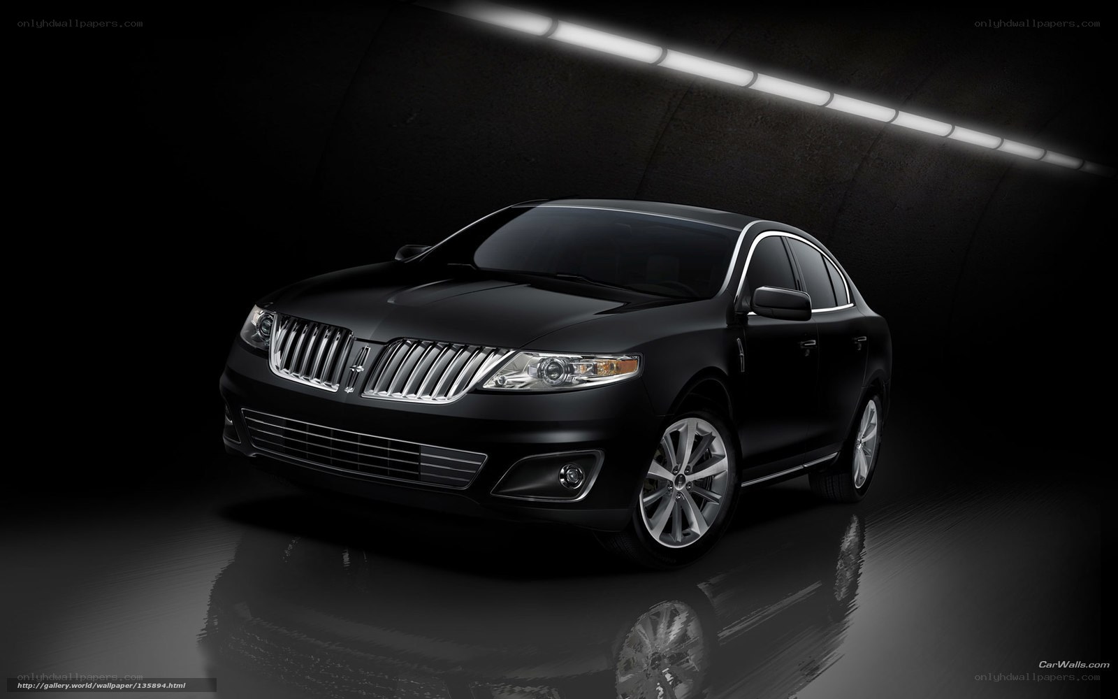 Black Lincoln sedan in studio