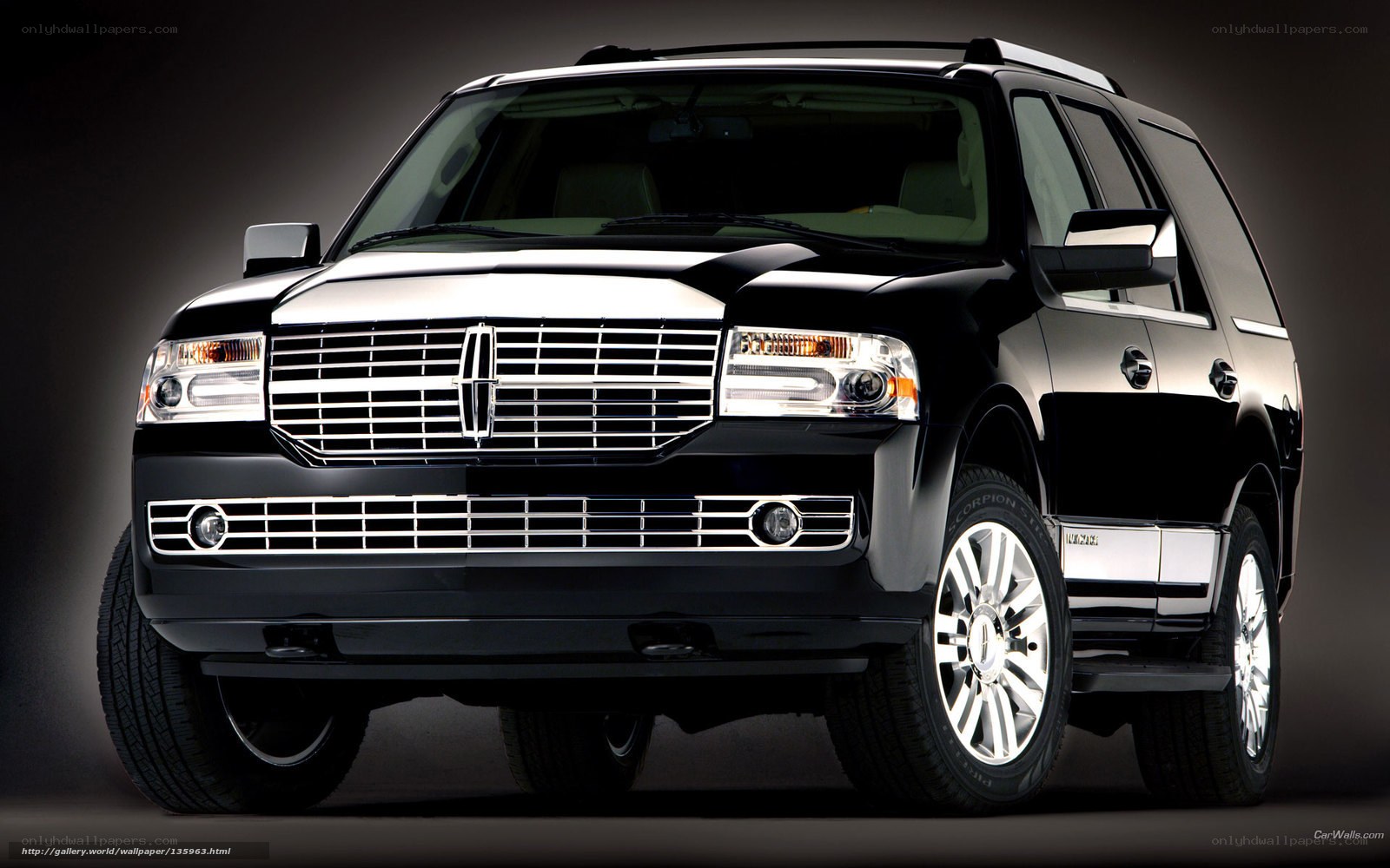 Black Lincoln SUV front view