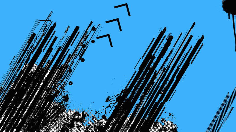 Black Lines on Blue Background