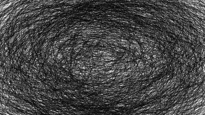 Black Lines on White Background — Chaotic, Abstract