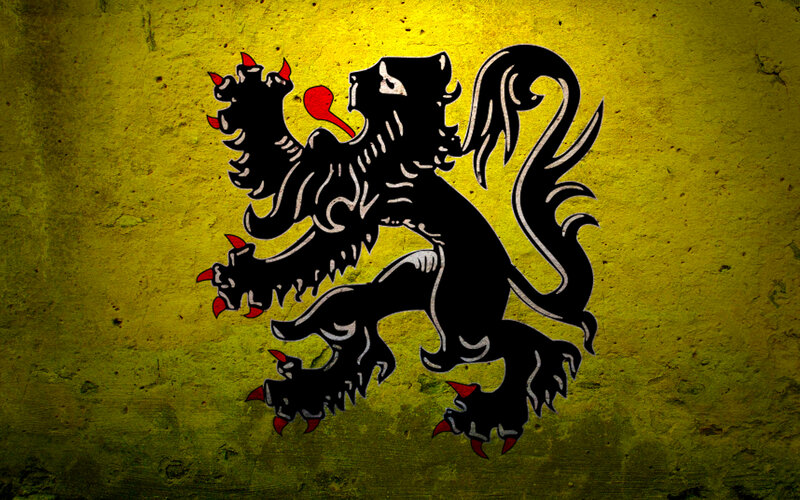 Black Lion on Yellow — Dramatic