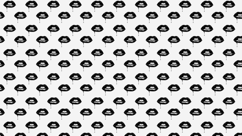Black Lips Pattern — Minimalist
