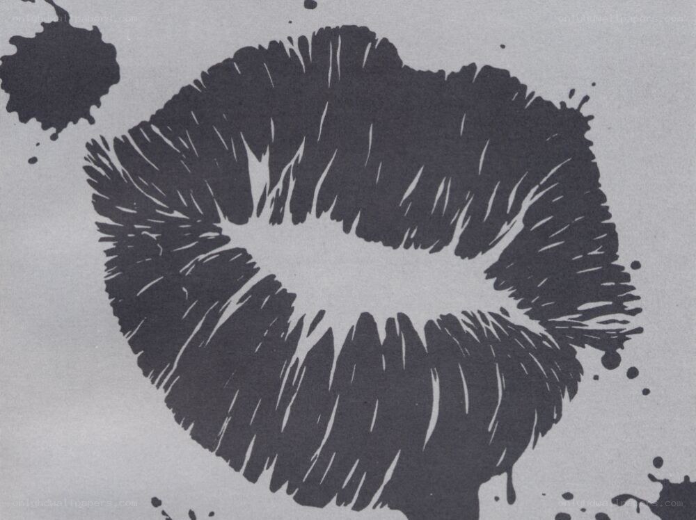 black lipstick kiss print