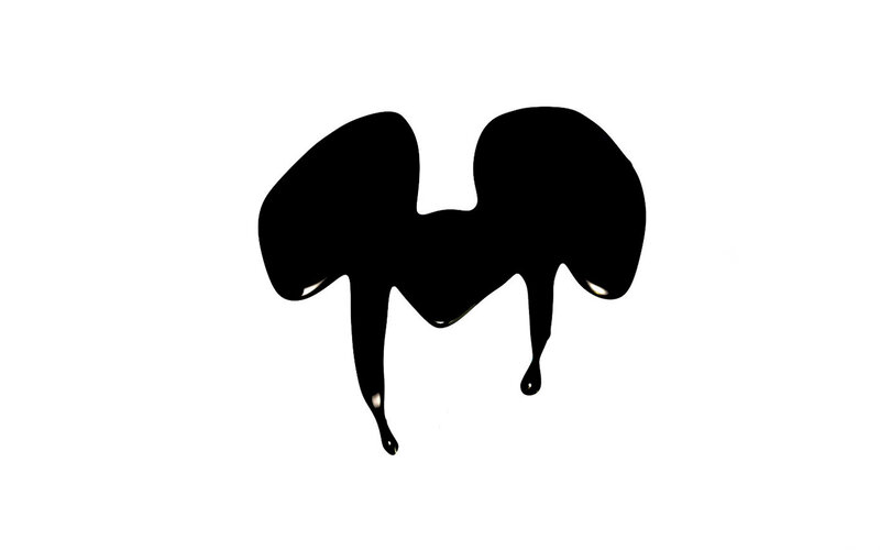 black liquid dripping shape
