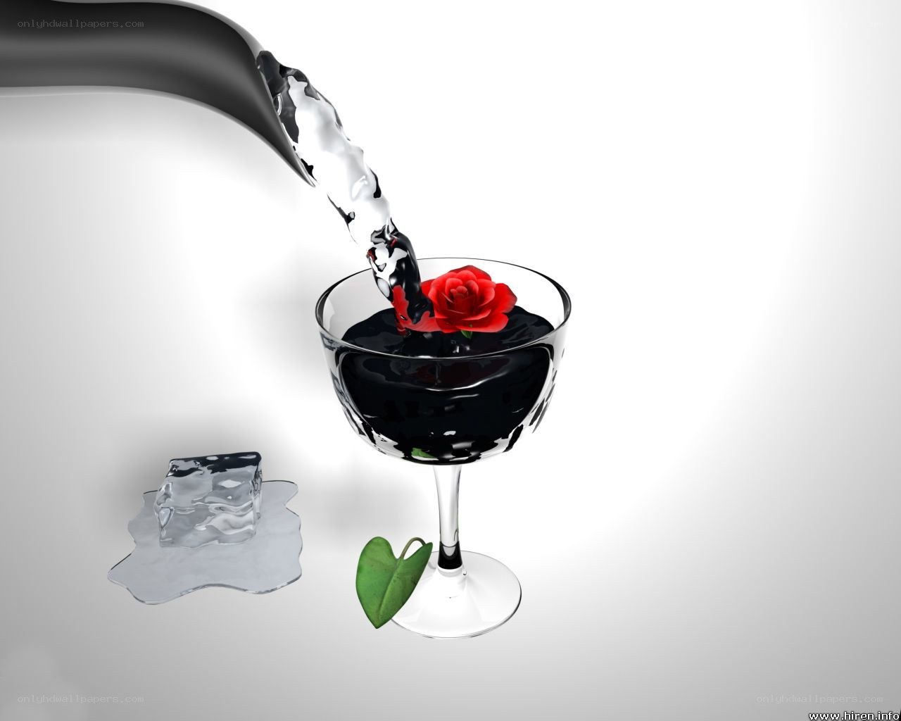 Black liquid poured into glass