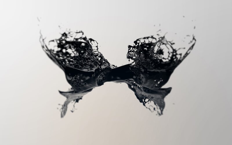 Black Liquid Splash — Abstract