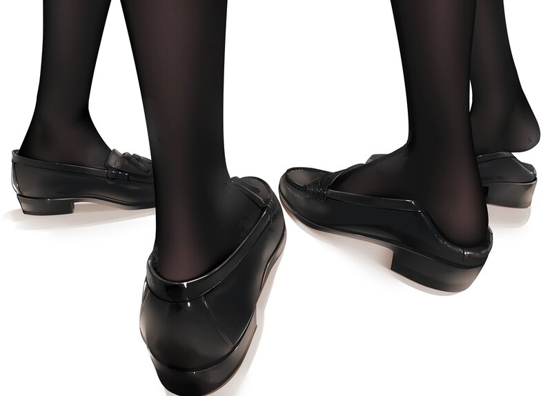 Black Loafers and Tights