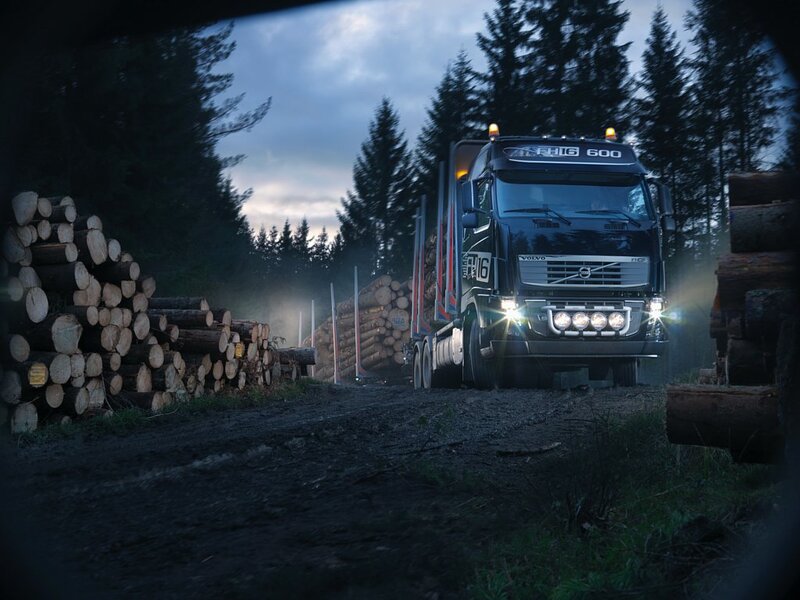 Black Logging Truck