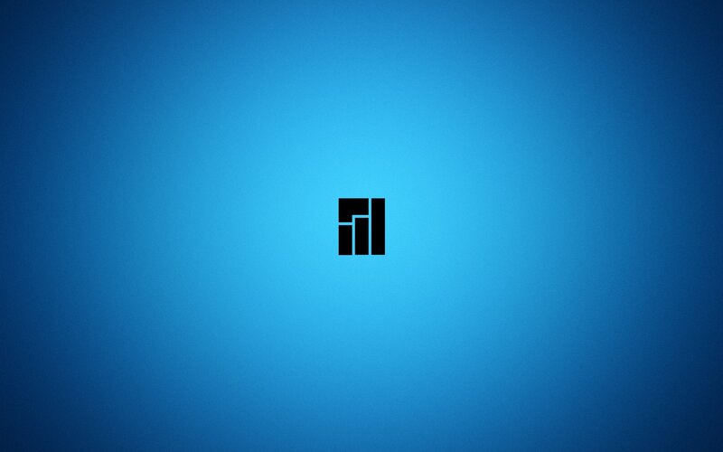 Black Logo on Blue Background — Calm
