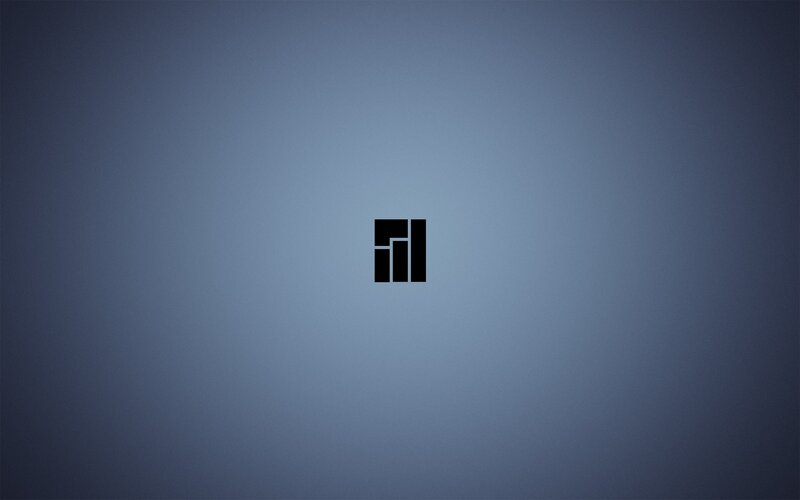 Black Logo on Blue Background — Neutral