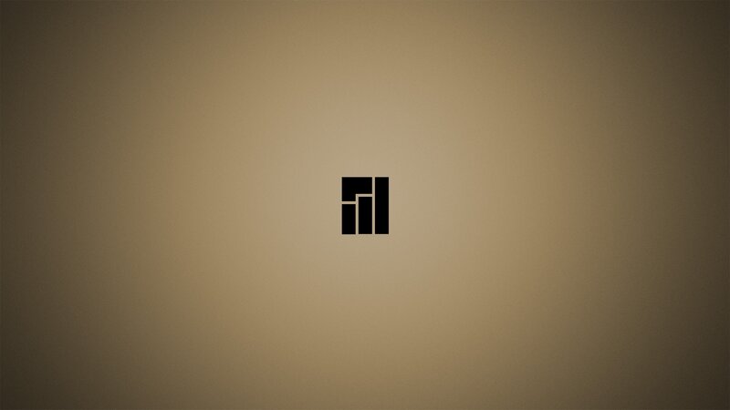 Black Logo on Brown Background