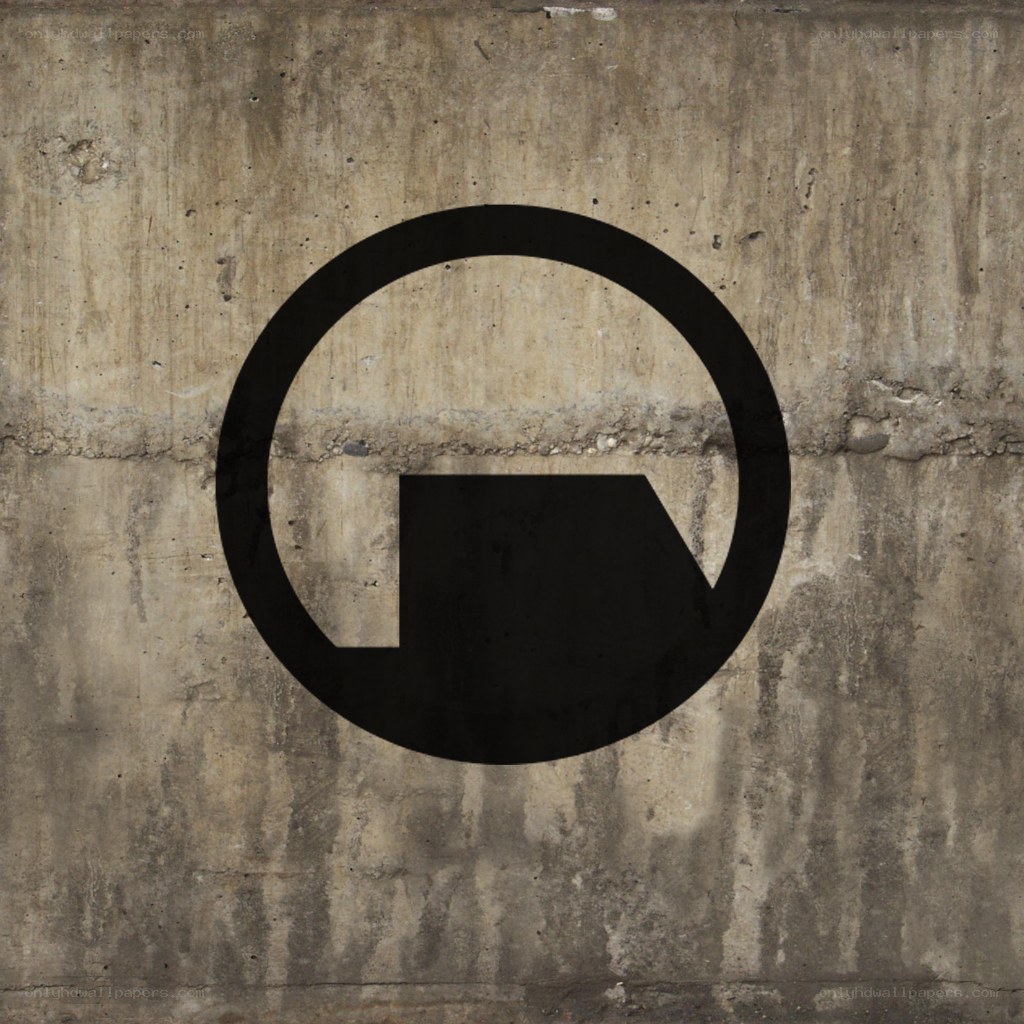 black logo on concrete wall