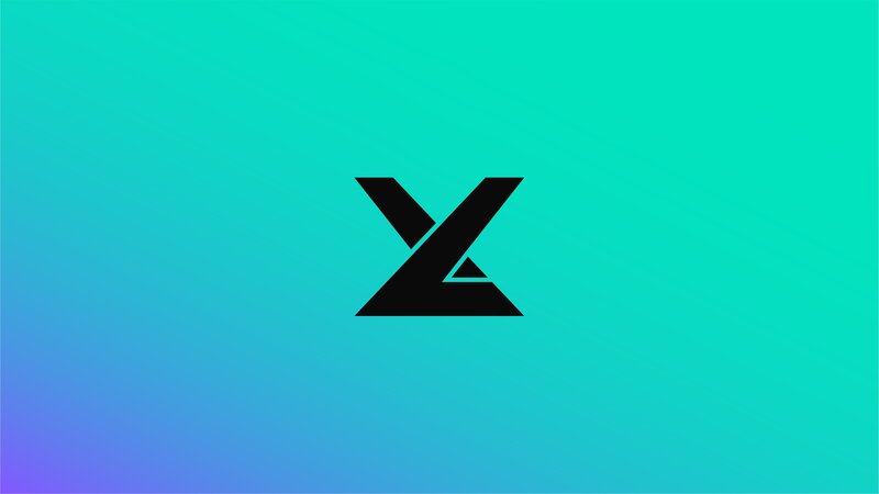 Black Logo on Gradient — Teal, Minimalist