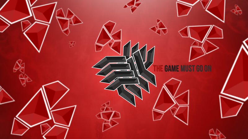 Black Logo on Red Background — Dramatic
