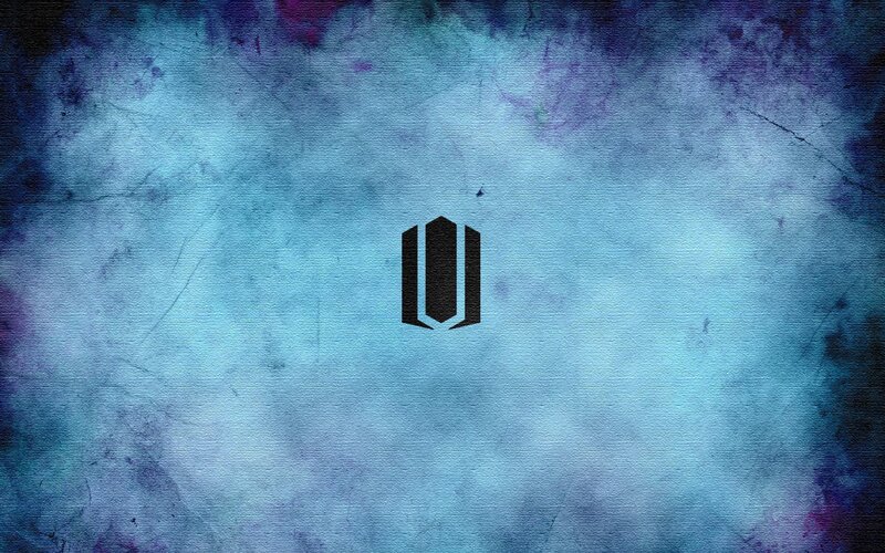 Black Logo on Textured Background — Blue, Mysterious