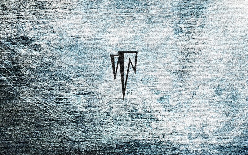Black Logo on Textured Surface