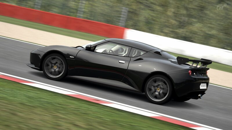 black lotus evora on racetrack