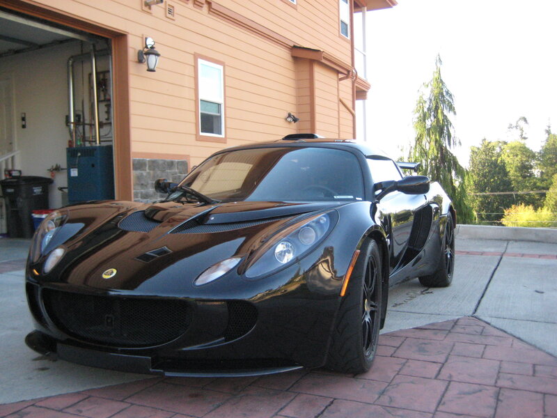 Black Lotus sports car parked