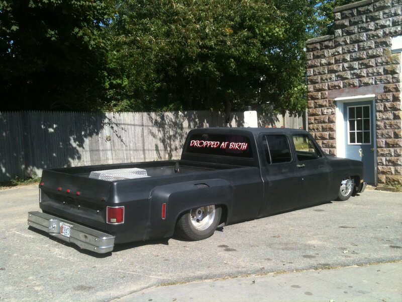 Black Lowered Pickup Truck