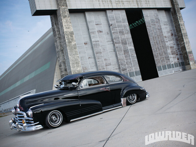 Black Lowrider Car — Dramatic