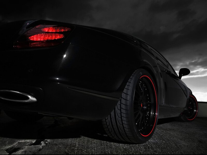 Black Luxury Car — Dramatic, Night, Photograph, Taillight