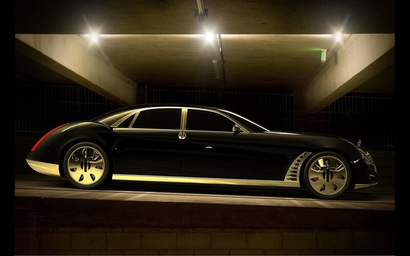 Black Luxury Car — Dramatic, Night