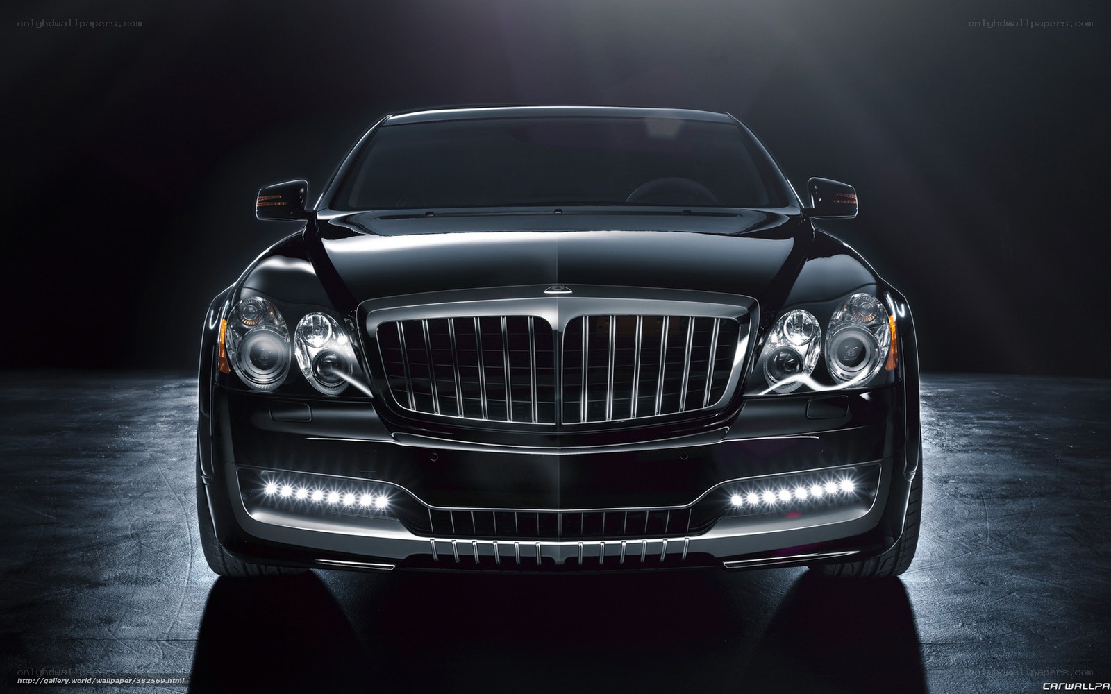 black luxury car front view