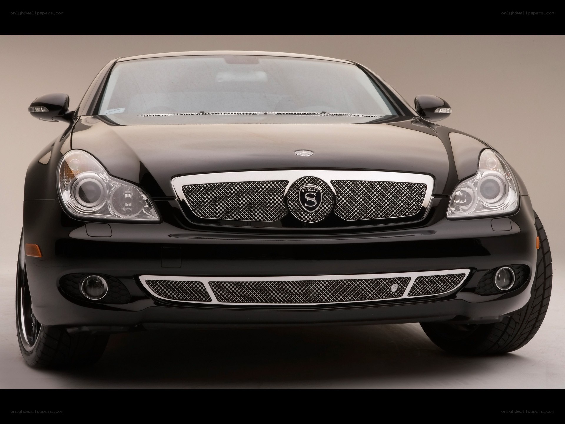 black luxury car front view
