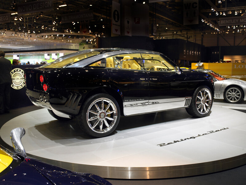 Black luxury car on display