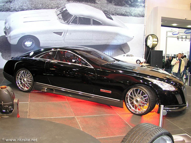 Black luxury car on display