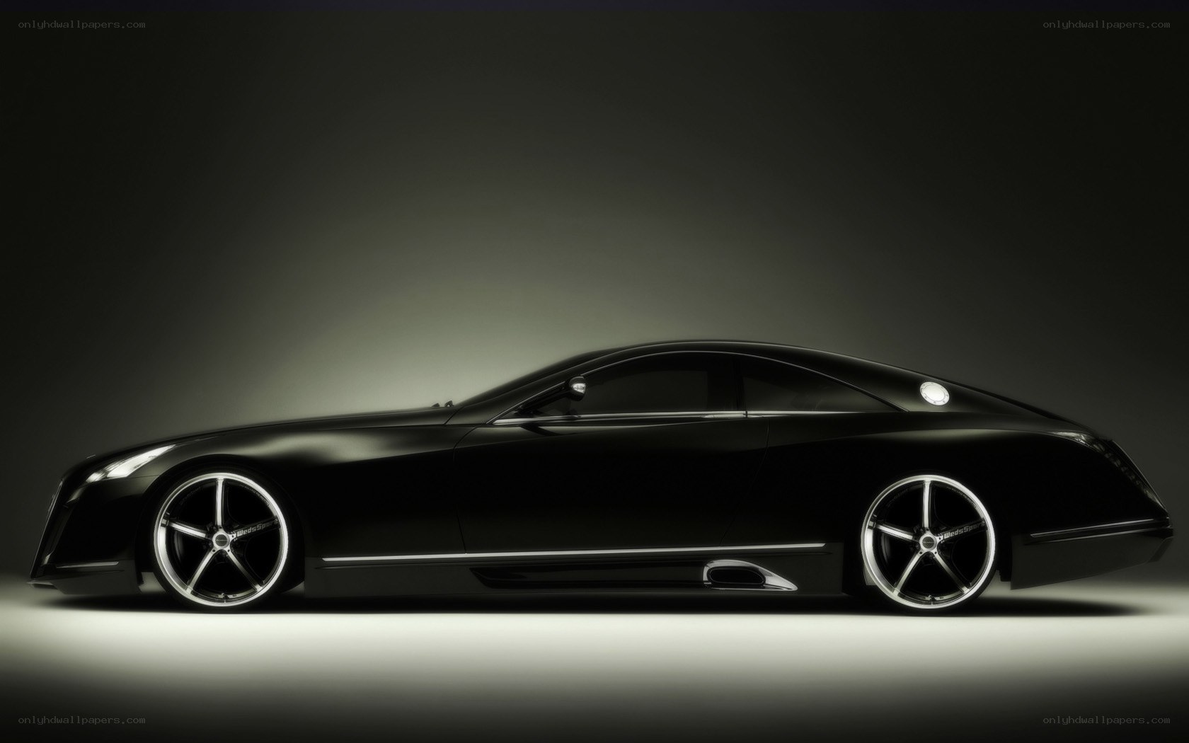 black luxury car side profile