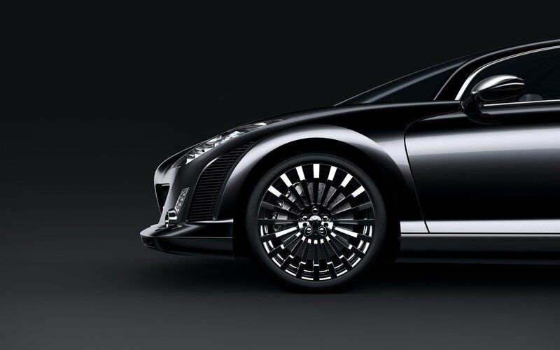 black luxury car side profile