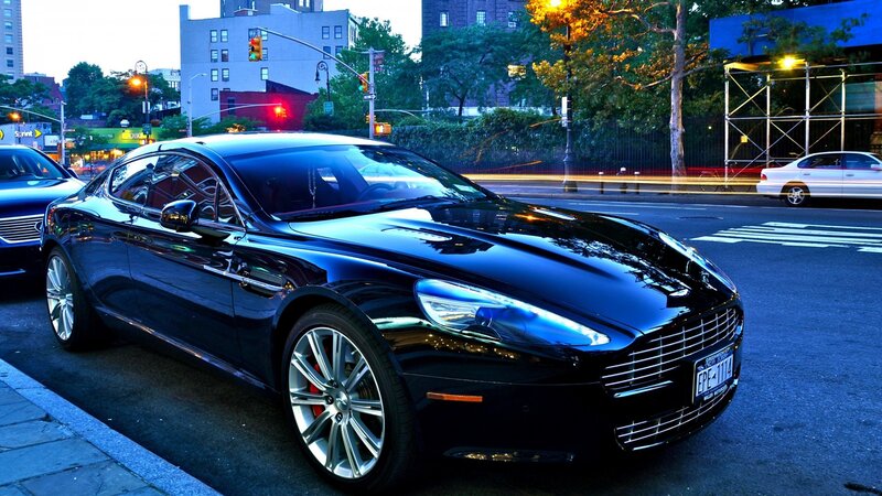 Black Luxury Car — Urban, Night
