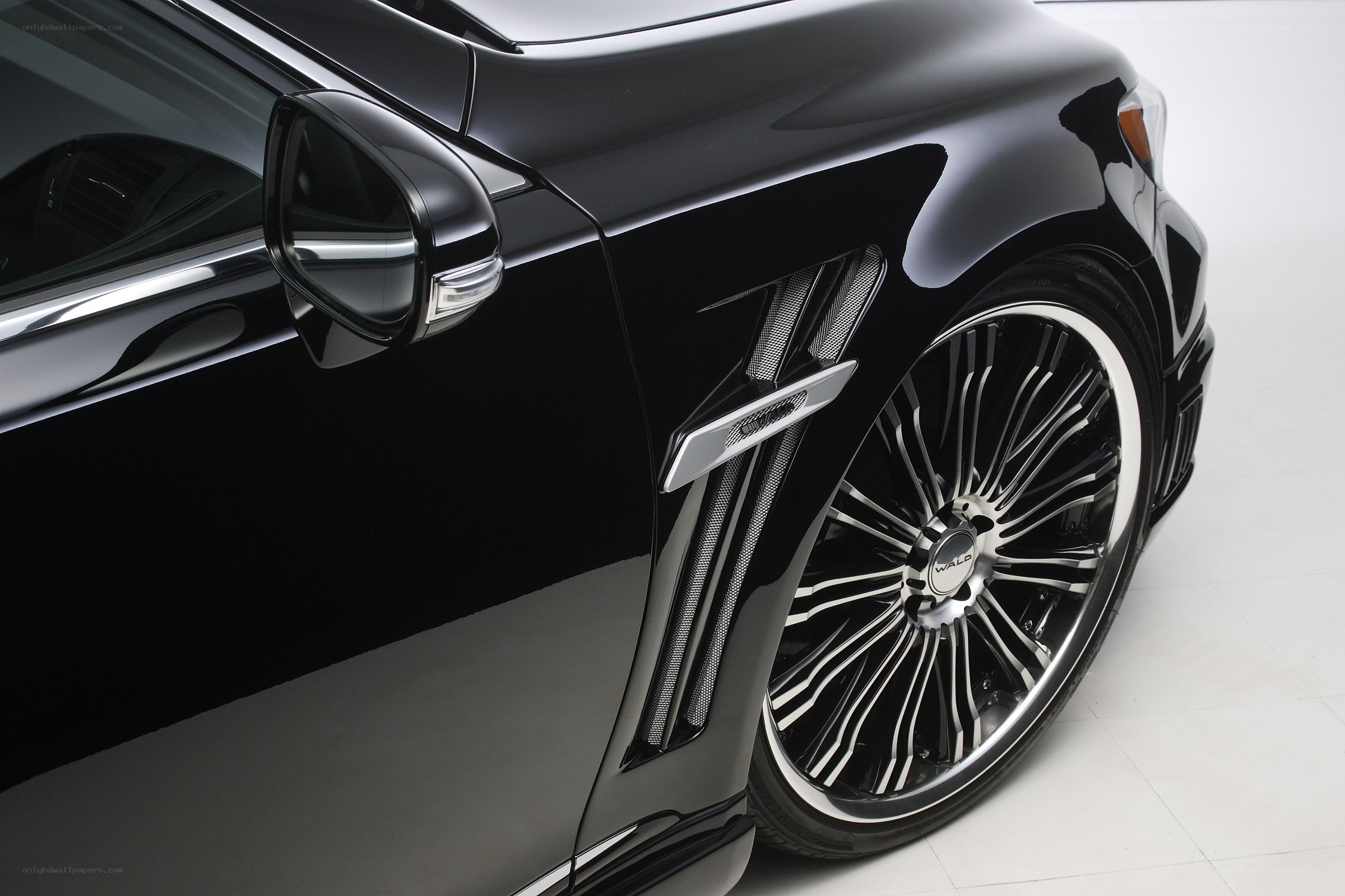 black luxury car wheel