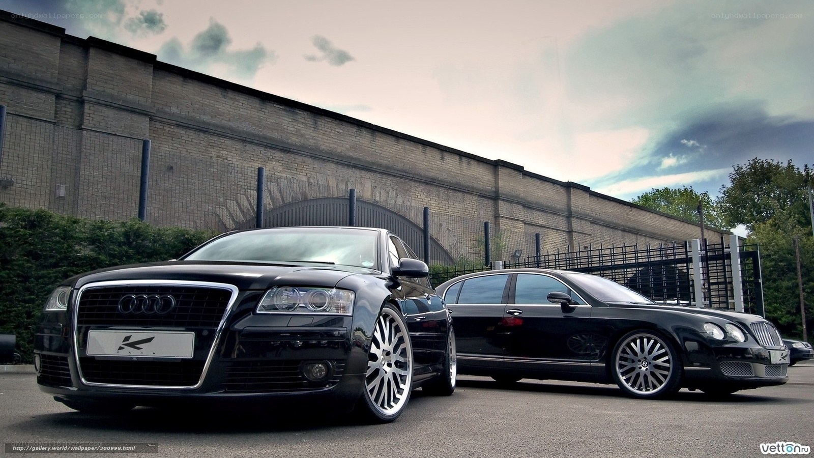Black luxury cars parked