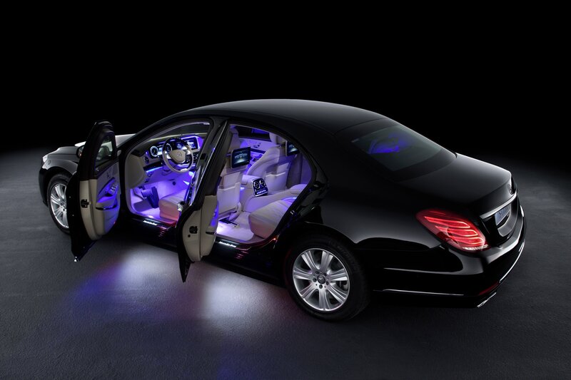 Black Luxury Sedan — Dramatic, Night