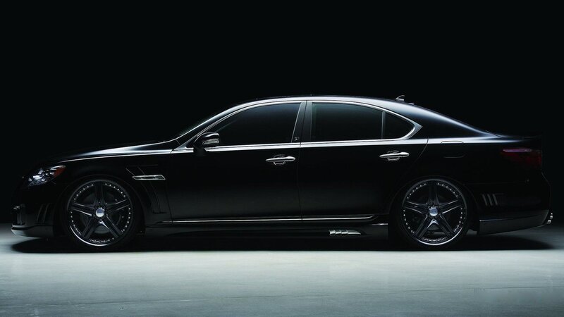 Black Luxury Sedan — Dramatic, Photograph, Car, Wheels, Side Profile, Gray