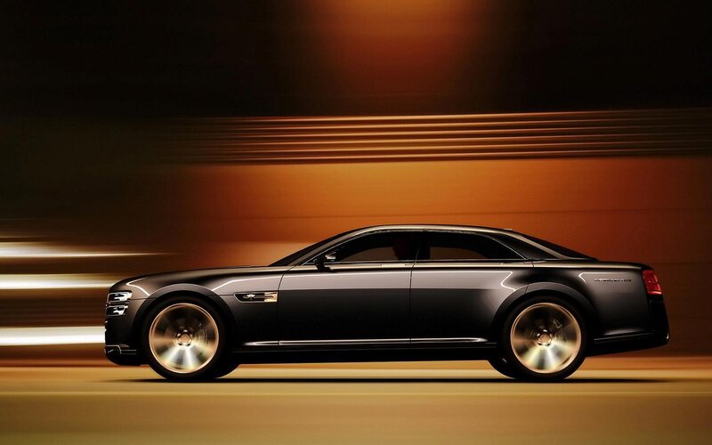 Black Luxury Sedan — Dramatic