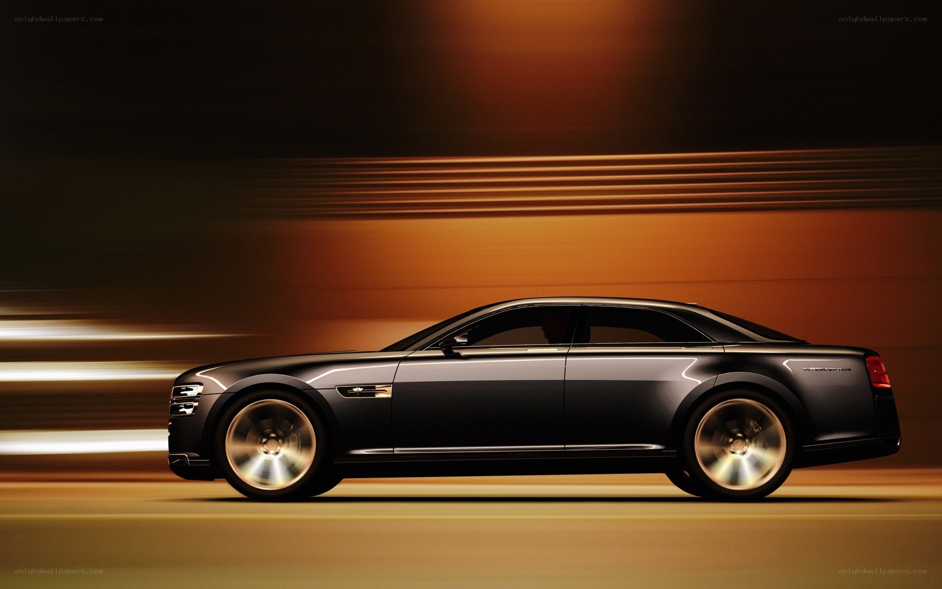 black luxury sedan in motion