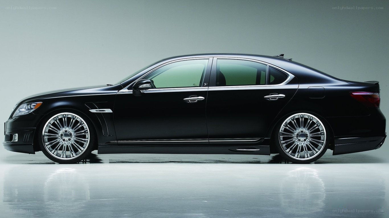 black luxury sedan side profile