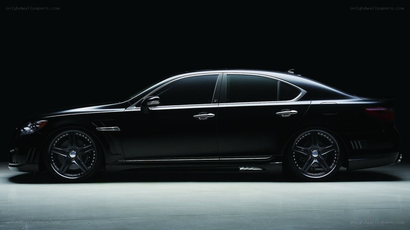 black luxury sedan side profile
