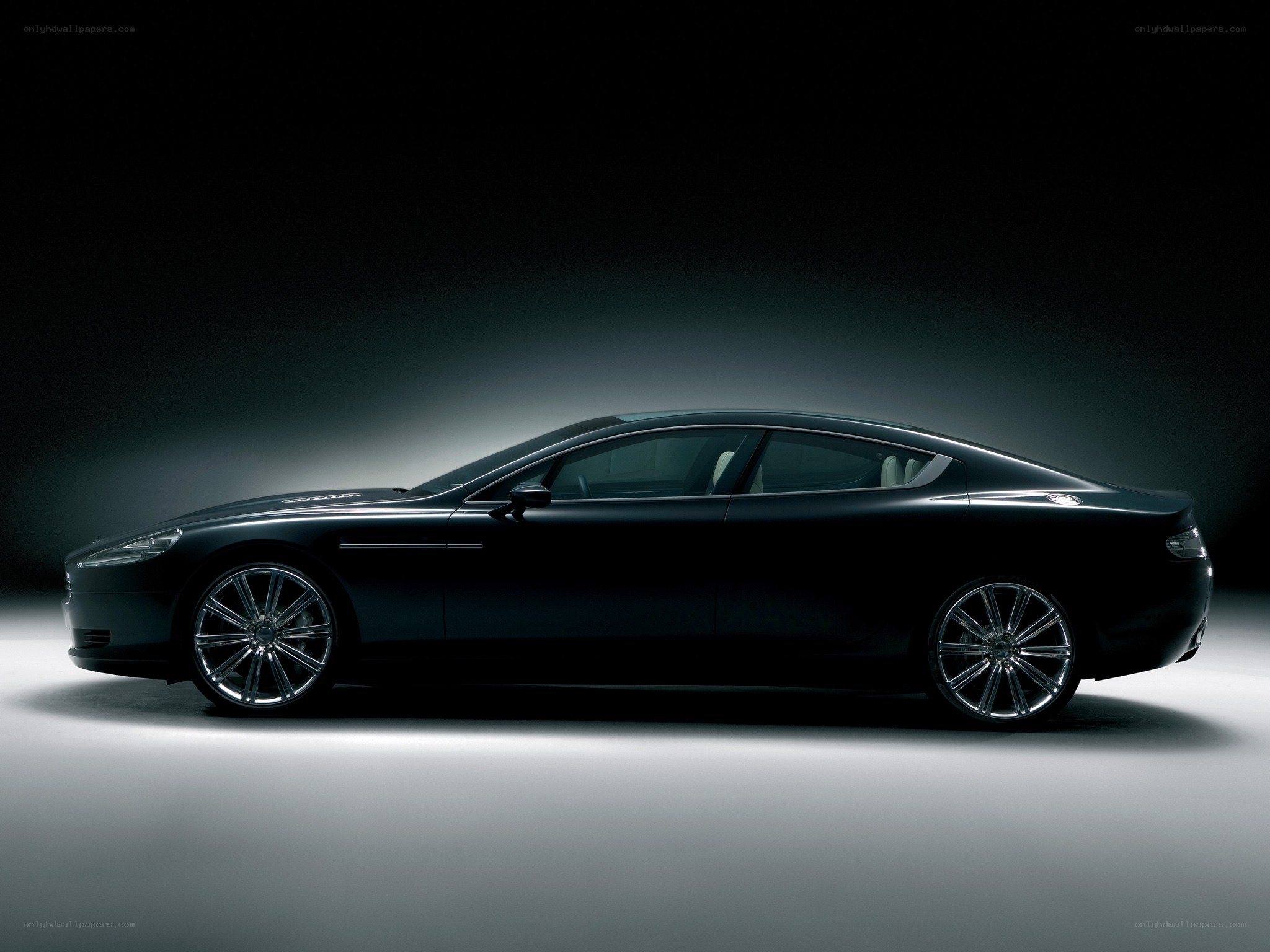 black luxury sedan side profile