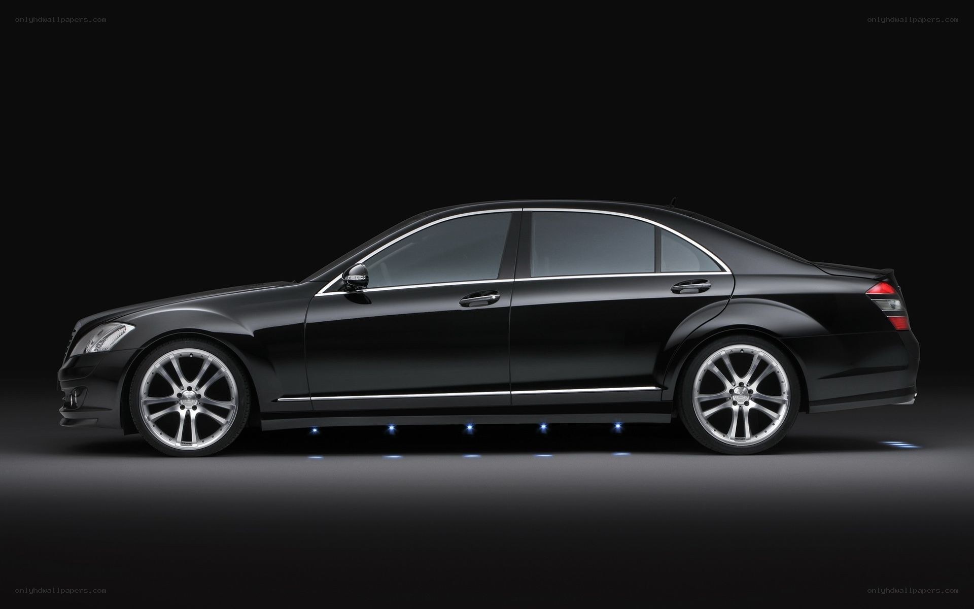 black luxury sedan side view