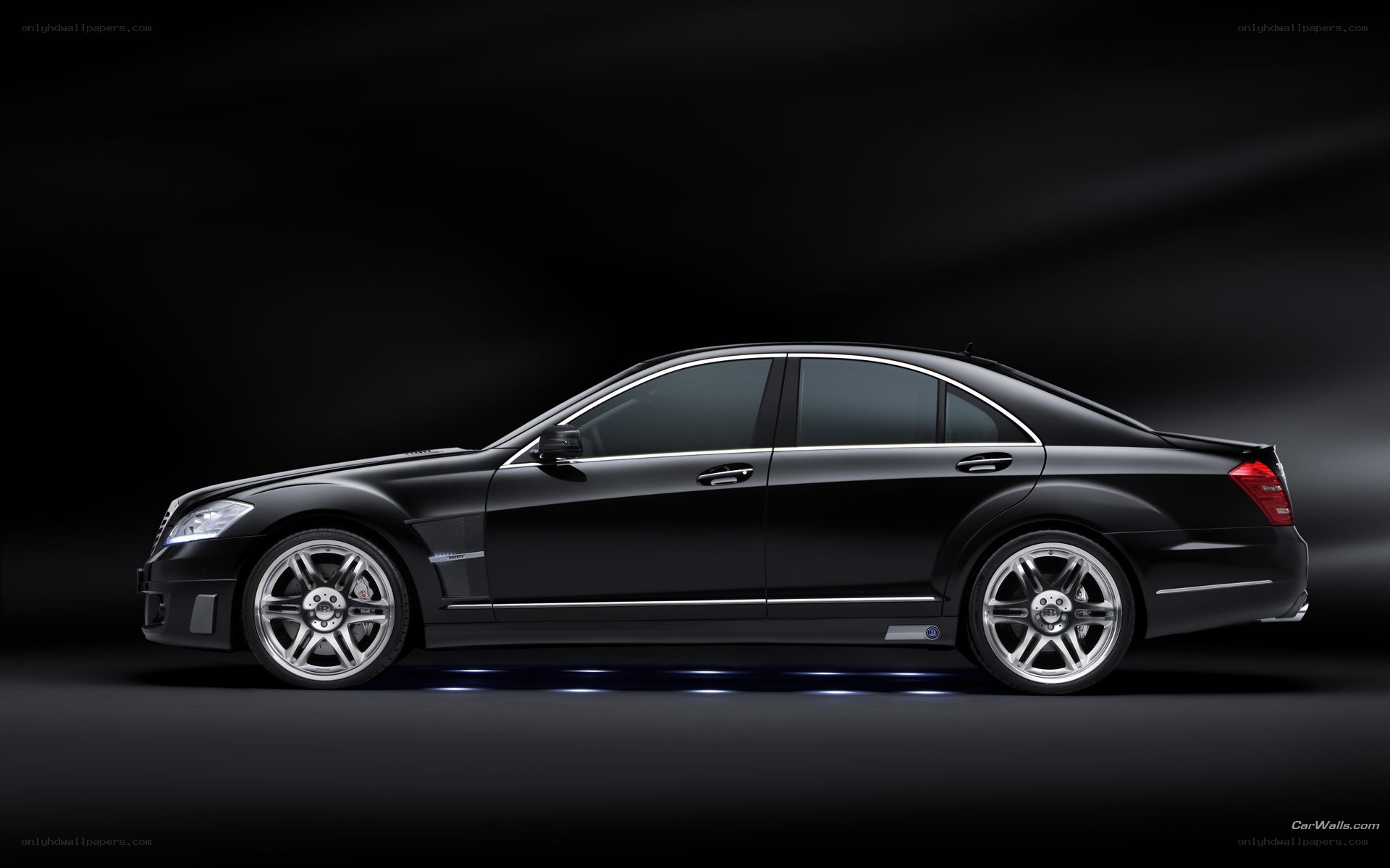 black luxury sedan side view