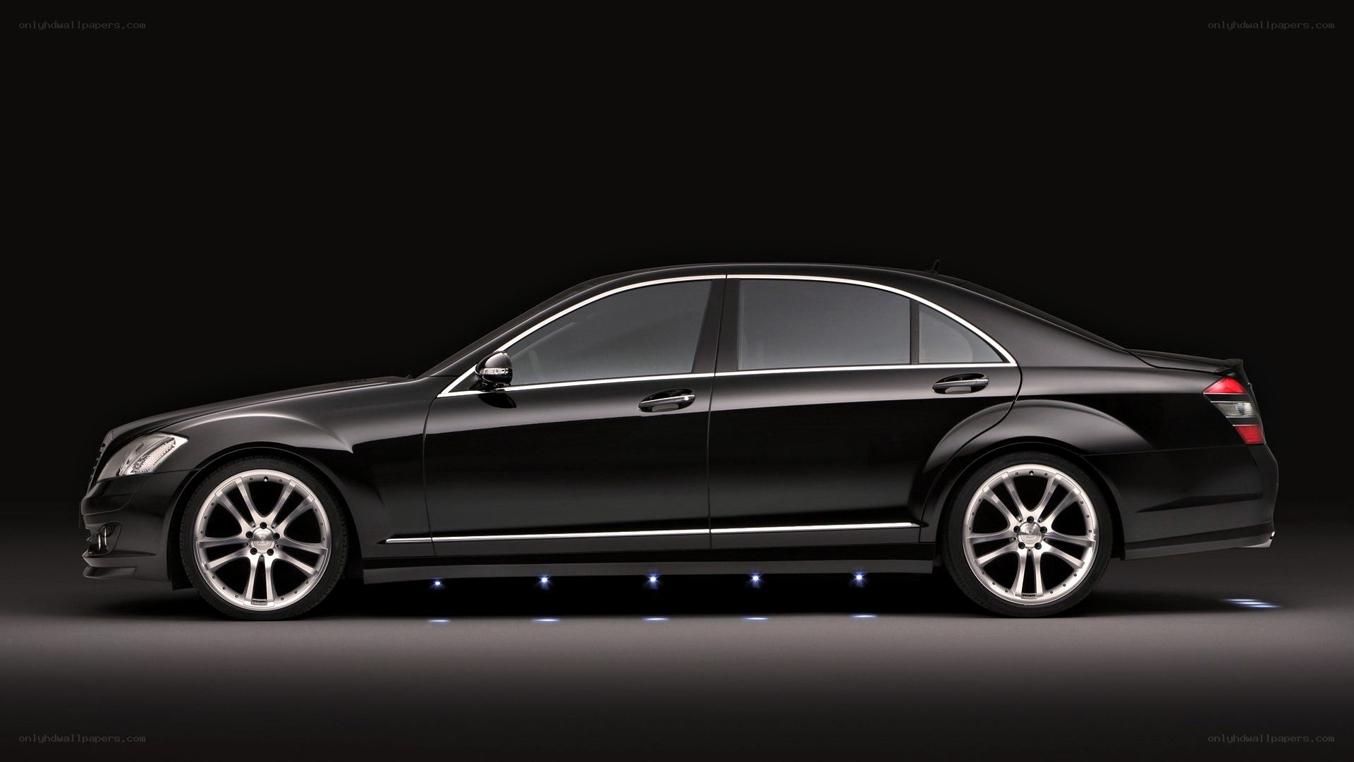 black luxury sedan side view