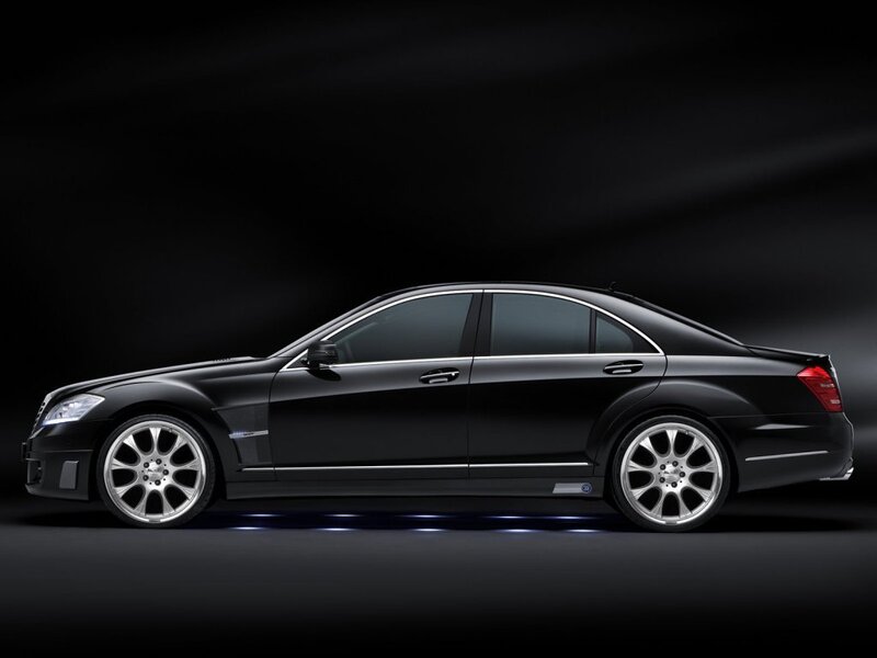 black luxury sedan side view