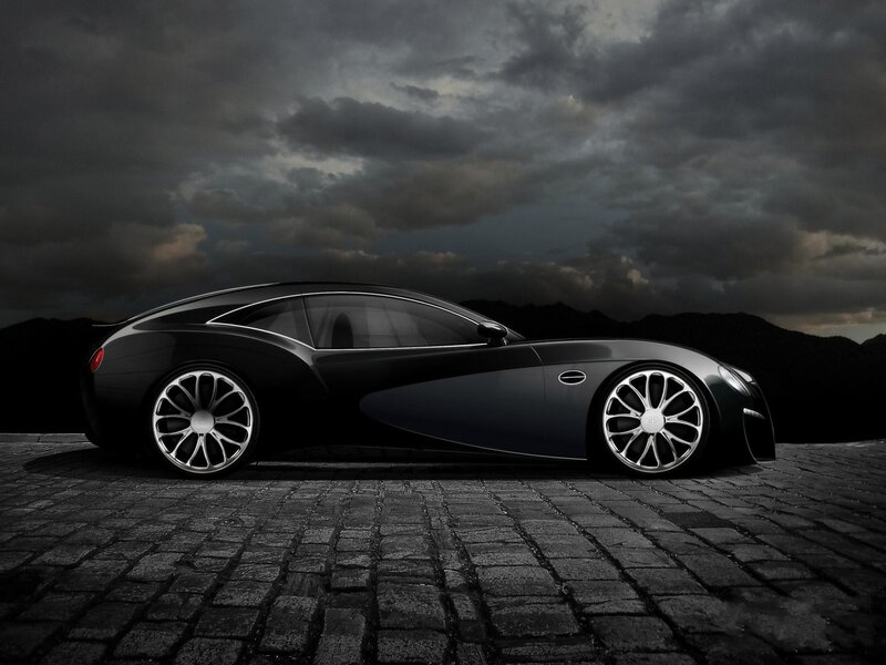 Black luxury sports car