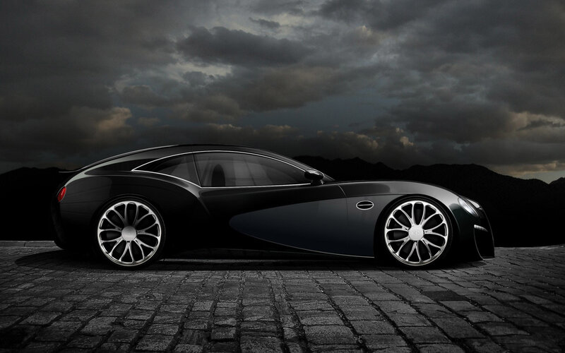 Black luxury sports car